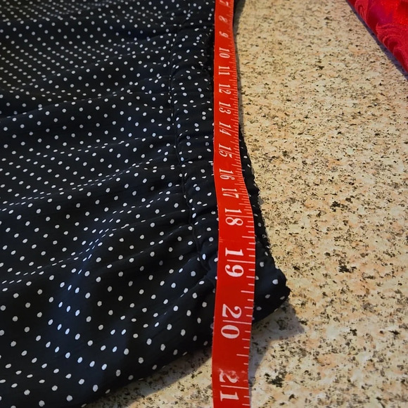 VTG Sag Harbor 2 pc Dress Midnight Blue White Polka Dots Layered Skirt size 2X - Picture 13 of 16